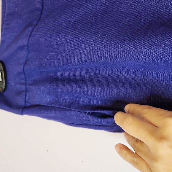 LOFT 100% Linen Women's Julie Trouser Royal Blue, Size 2P - Picture 2 of 10